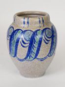 ART DECO ROYAL LANCASTRIAN VASE, of everted obovoid form throw by E.T. Radford and decorated by