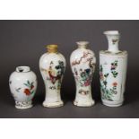 SMALL GROUP OF 18TH CENTURY AND LATER CHINESE PORCELAIN VASES, including a bottle vase in the Rock &