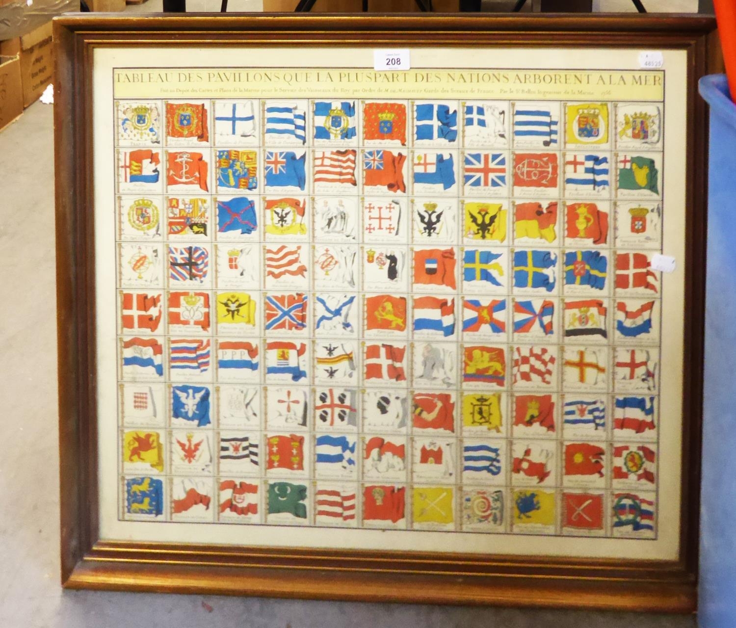 A FRAMED PRINT, 'FLAGS OF THE WORLD'