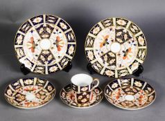 SIX PIECES OF ROYAL CROWN DERBY 2451 PATTERN IMARI CHINA TEA AND COFFEE WARES, comprising: COFFEE