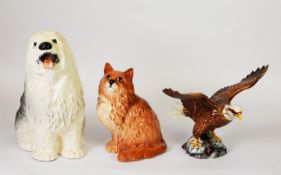 BESWICK OLD ENGLISH SHEEP DOG NO.2232, together with Beswick bald eagle 1018, and a Royal Doulton