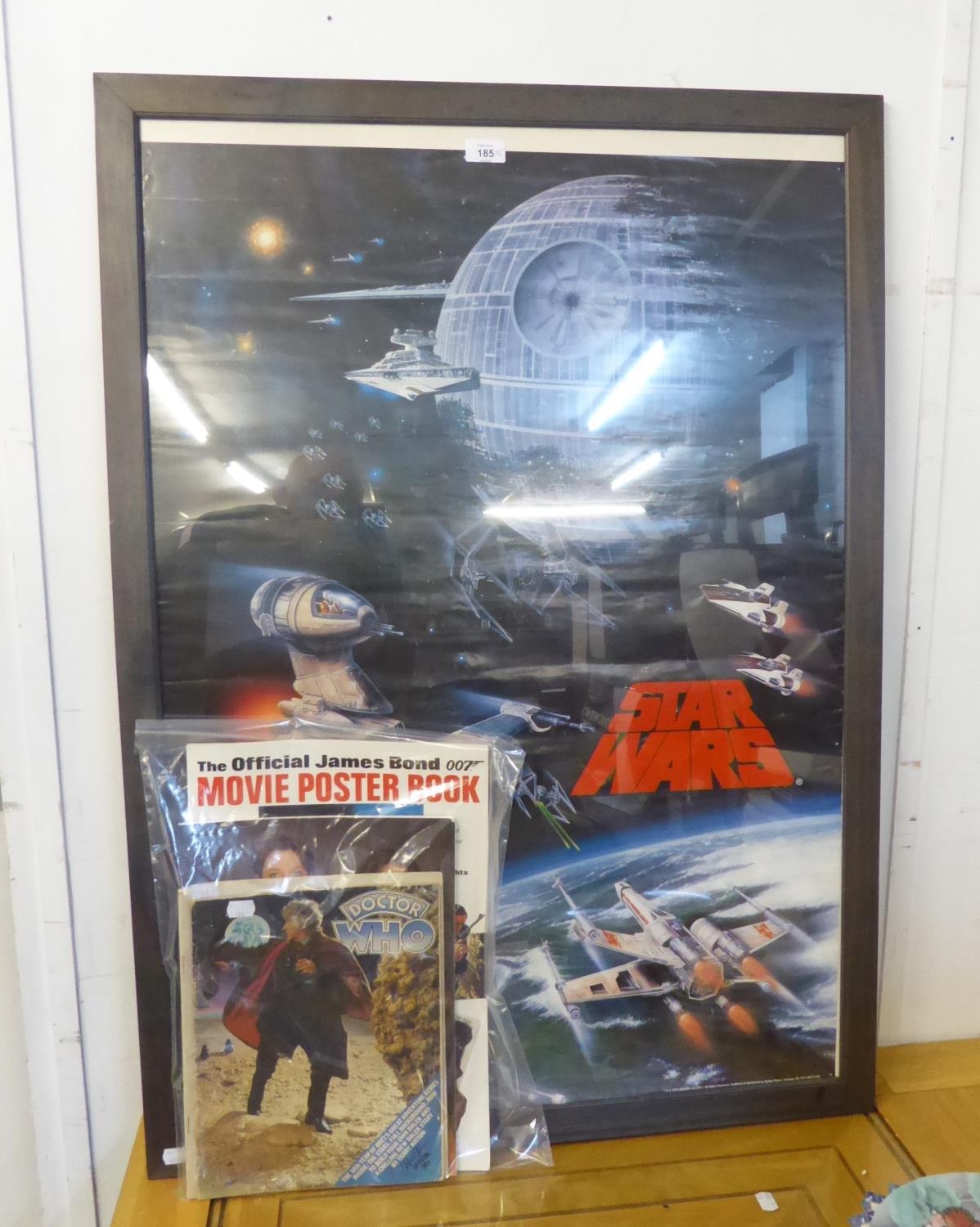 STAR WARS POSTER FRAMED (30" X 42") 'RETURN OF THE JEDI' ALSO RADIO TIMES 'DOCTOR WHO' MAGAZINE, THE
