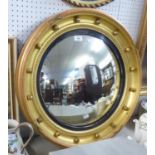 EARLY TWENTIETH CENTURY REGENCY STYLE GILT CONVEX MIRROR 25 ½" (65cm) diameter