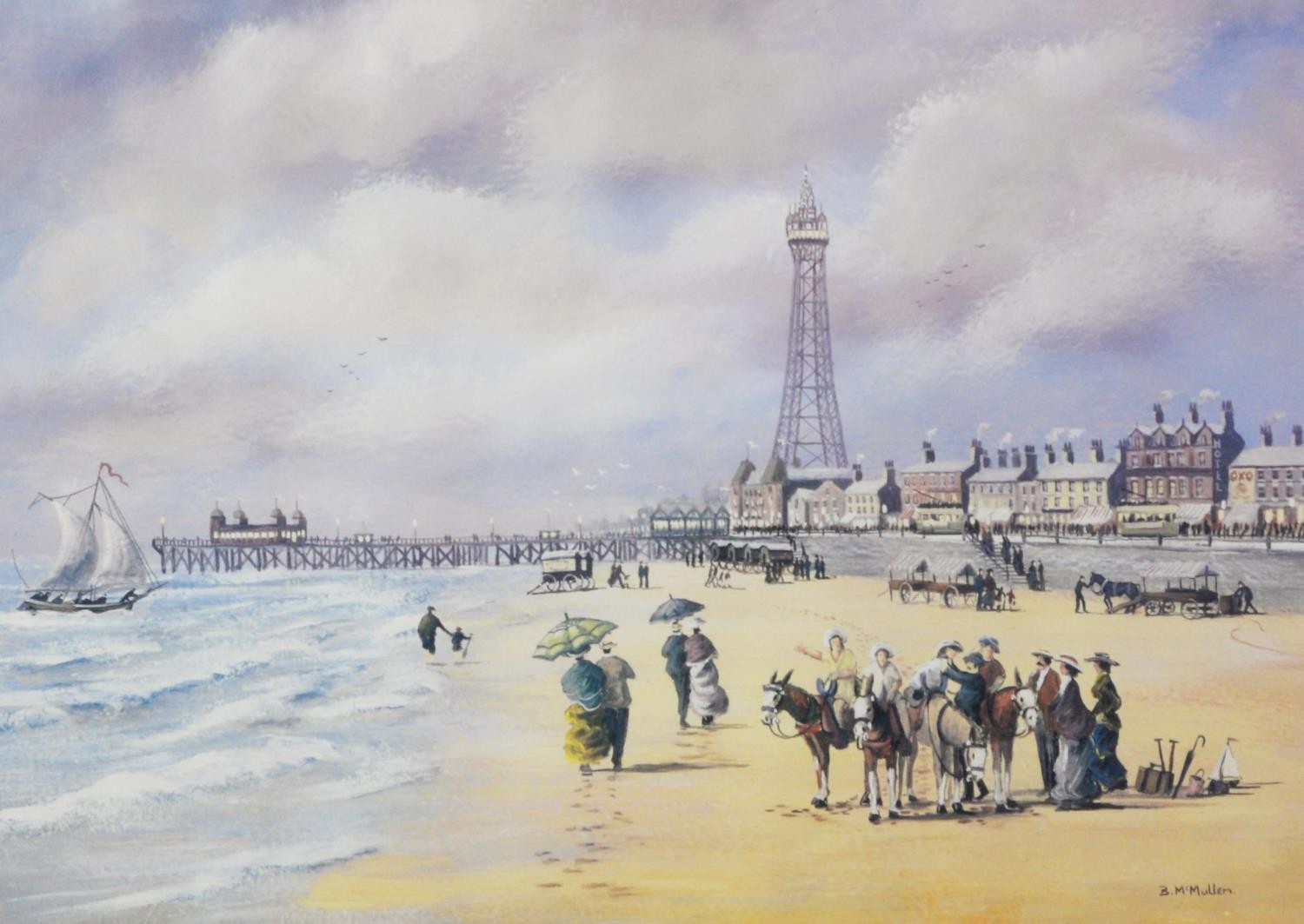 BERNARD MCMULLEN PAIR OF ARTIST SIGNED LIMITED EDITION COLOUR PRINTS ‘Blackpool’ (201/850) ‘After