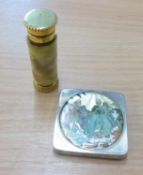A LADY’S STRATTON ‘STRATNOID’ CHROMIUM PLATED SMALL, SQUARE POWDER COMPACT, THE FOIL-BACKED