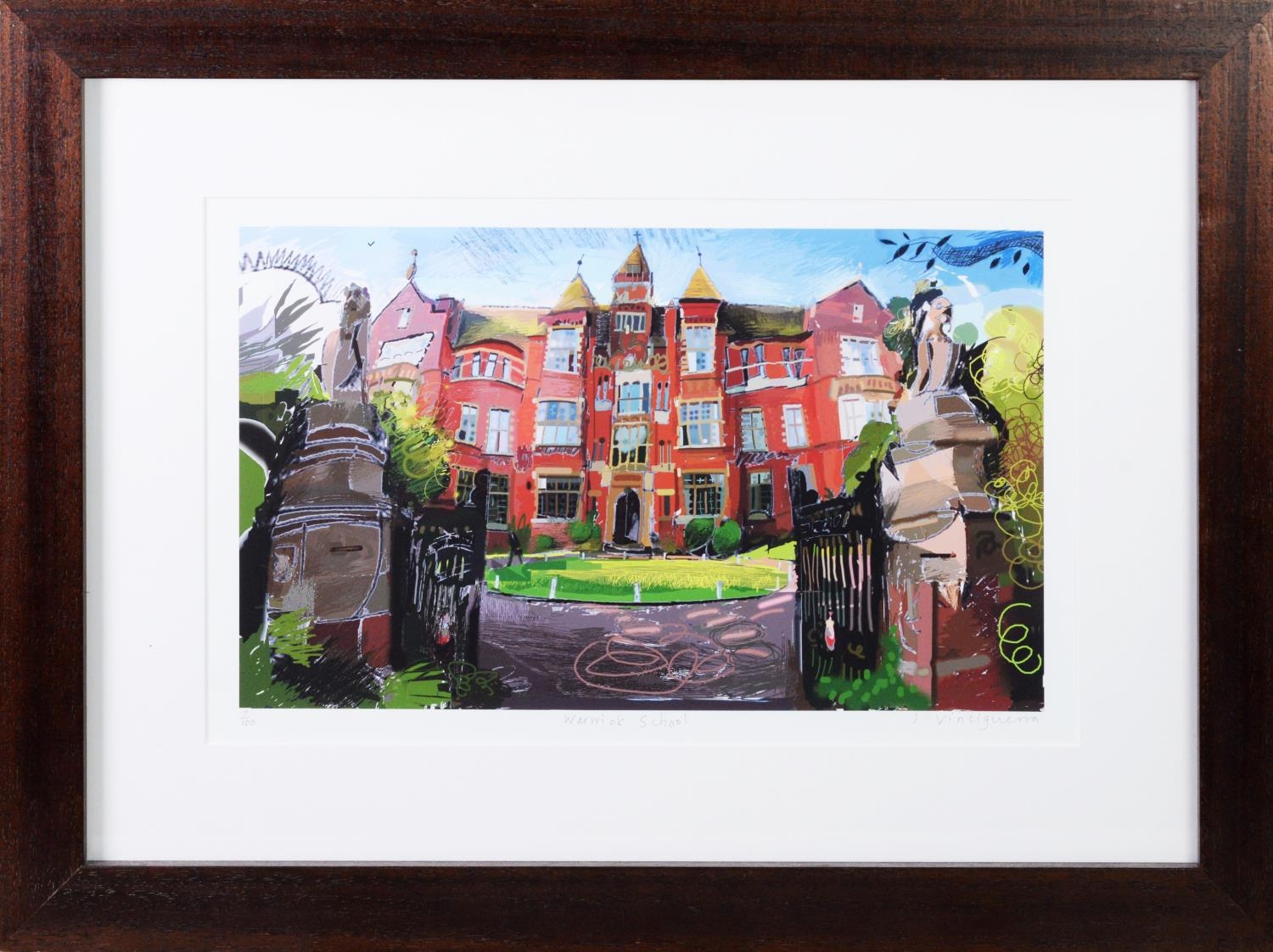 JAMES VINCIGUERRA ARTIST SIGNED LIMITED EDITION COLOUR PRINT ‘Warwick School’ (7/100) 9 ¼” x 15” ( - Image 2 of 4