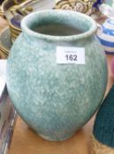 LOVATT & LOVATT (LANGLEY WARE) OVOID STONEWARE VASE covered in a mottled green glaze 9" (23cm) high