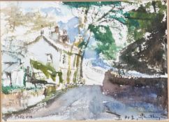 JOHN THOMPSON (1924-2011) PAIR OF WATERCOLOURS Houses in Oldham Signed 5” x 6 ½” (12.7cm x 16.5cm)