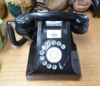 REPRODUCTION BLACK PLASTIC TELEPHONE in working order with connector