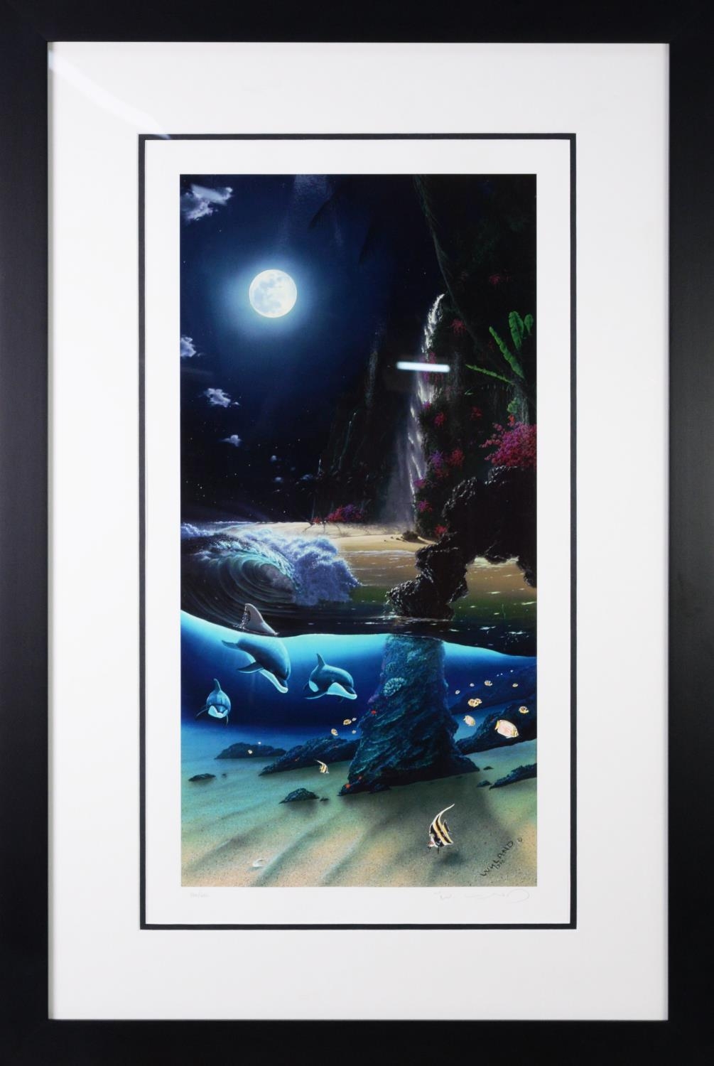 WYLAND ARTIST SIGNED LIMITED EDITION COLOUR PRINT Underwater scene with porpoise and exotic fish ( - Image 2 of 2
