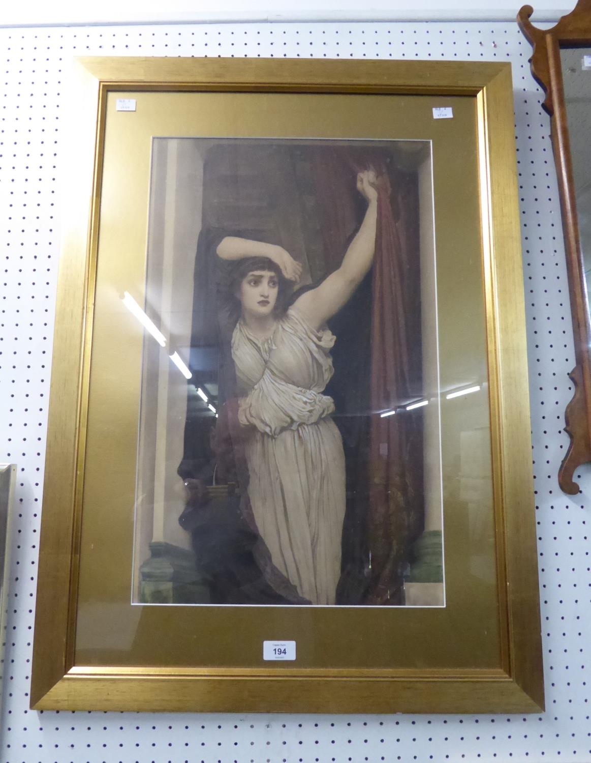 EARLY 1900's PHOTOGRAVURE of a CLASSICAL MAIDEN, 24" x 15" (61cm x 38cm) sight