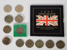 UNITED KINGDOM 1995 BRILLIANT, UNCIRCULATED COIN COLLECTION SET, in Royal Mint display card