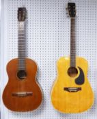 Franconia model 10-10 guitar made in Korea, together with an unbranded acoustic guitar Spanish