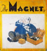 EARLY TO MID 1900s HAND-PAINTED SHOP SIGN, showing Billy Bunter advertising The Magnet comic, 2d,