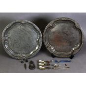 TWO EMBOSSED PLATED METAL CIRCULAR TRAYS, RELATING TO THE NORTH EAST COAST EXHIBITION Newcastle-on-