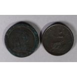 GEORGE III COPPER PENNY 1806 showing some mint bloom (EF) and a GEORGE III CARTWHEEL PENNY 1797 (