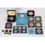 Tub of coins to include various UK and Commonwealth Crowns plus USA set