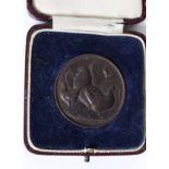 TWO GEORGE V HALLMARKED SILVER MEDALLIONS FOR THE DENBIGHSHIRE & FLINTSHIRE AGRICULTURAL SOCIETY,