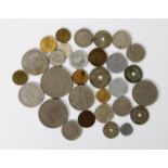 LARGE SELECTION OF EUROPEAN AND WORLD COINAGE, CIRCA 1930s AND LATER, and some USED BANKNOTES,