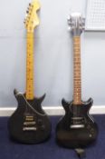 Gordon Smith - Les Paul style - black electric guitar, plus another similar example (2)