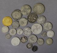 VICTORIAN SILVER SIX PENCE COIN 1897 (EF) together with a SELECTION OF VICTORIAN TO GEORGE V