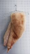 FOX FUR STOLE with two heads; broad MUSQUASH STOLE and a dark brown DYED ERMINE THREE-QUARTER LENGTH
