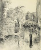 TWO VICTORIAN BLACK AND WHITE PHOTOGRAPHIC PRINTS after ROGER FENTON R A of 'RAGLAN CASTLE PORCH'