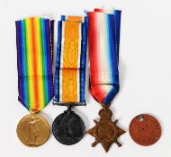 THREE WORLD WAR I SERVICE MEDALS awarded to 08845 A. SJT. H.C. TALOR R.O.C., with ribbons, viz