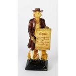 INTER-WAR YEARS COLD PAINTED PLASTER SHOP DISPLAY QUAKER OATS LTD FIGURE on a square base, 14 ¼" (