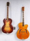 A Hofner Congress, archtop maple body, sunburst finish, circa mid 1960s. Together with a similar