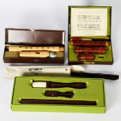 DOLMETSCH BOXED TREBLE RECORDER with leaflet; Moeck-Rottenburgh HARDWOOD RECORDER with