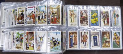 RING BINDER ENCLOSING A MIXED SELECTION OF CIGARETTE CARDS, MAINLY FULL SETS to include; Sarony