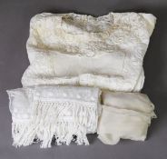 SELECTION OF EARLY 20th CENTURY WHITE COTTON AND OTHER LADIES COSTUME, to include undershirts,