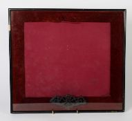 EARLY TWENTIETH CENTURY ORIENTAL SMALL FRAMED AND GLAZED SQUARE MURAL DISPLAY CASE, interior with