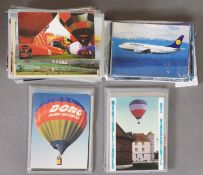 ONE HUNDRED AND FIVE MODERN POSTCARDS OF HOT AIR BALLOONING, all in individual clear plastic