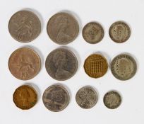 SELECTION OF MAINLY GEORGE V SILVER COINAGE PRE 1947, to include 8 florins, mainly showing wear, one