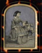 TWO VICTORIAN SLIGHLY TINTED PORTRAIT DAGUERREOTYPES in original glazed frames, ONE with revealed