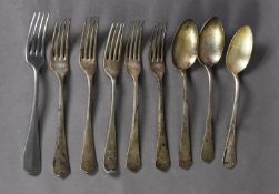 AN INTERESTING COLLECTION OF THIRD REICH ASSOCIATED TABLE FLATWARE: to include three forks and one