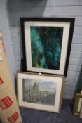 5 SIGNED AND FRAMED PRINTS; THE OLD COLLEGE, EDINBURGH UNIVERSITY 1983, SIGNED DAVID EVANS TWO