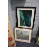 5 SIGNED AND FRAMED PRINTS; THE OLD COLLEGE, EDINBURGH UNIVERSITY 1983, SIGNED DAVID EVANS TWO