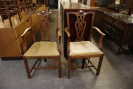 A PAIR OF CHIPPENDALE REVIVAL MAHOGANY CARVER’S ARMCHAIRS