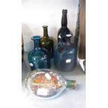 THREE GREEN BOTTLES AND A JUG, ALSO A SHIP IN A BOTTLE (5)