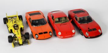 THREE BURAGO AND OTHER 1/18 SCALE DIE CAST MODELS OF SPORTS CARS, viz Lamborghini Jota SVR;
