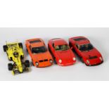 THREE BURAGO AND OTHER 1/18 SCALE DIE CAST MODELS OF SPORTS CARS, viz Lamborghini Jota SVR;