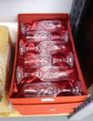 THREE BOXED SETS OF SIX SCHOTT ZWIESEL CUT GLASS WINE GLASSES (18)