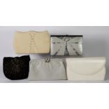 GINA (LONDON) CALF-SKIN LADY'S CLUTCH BAG AND ANOTHER BY SAME MAKER, ALSO THREE JANE SHILTON,