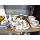 A MIXED LOT INCLUDING WEDGWOOD 'HATHAWAY ROSE' PLUS CARNIVAL GLASS ETC.....