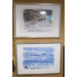 JAL POV? PAIR OF ARTIST SIGNED LIMITED EDITION COLOUR PRINTS Oyster Catchers (271/400) Wolf’s Winter