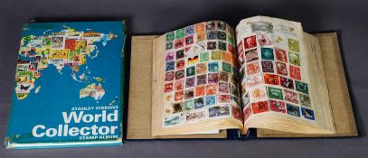 STAMPS, WELL-FILLED ACE HERALD STAMP ALBUM plus the WORLD COLLECTOR