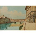 A MARRANI (Florence, Nineteenth Century) WATERCOLOUR The Ponte Vecchio, Florence Signed lower left 7